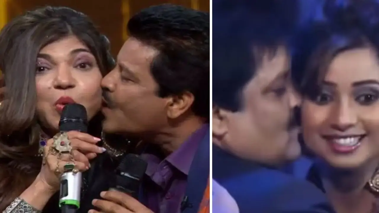 Netizens dig up old videos of Udit Narayan kissing Shreya Ghoshal, Karisma Kapoor amid recent kissing row