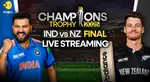 IND vs NZ Free Live Streaming || When and where to watch Champions Trophy 2025 final India vs New Zealand live online