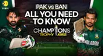 Pak vs Ban Champions Trophy 2025: All you need to know, check Live streaming, head-to-head, stats, pitch report, squad
