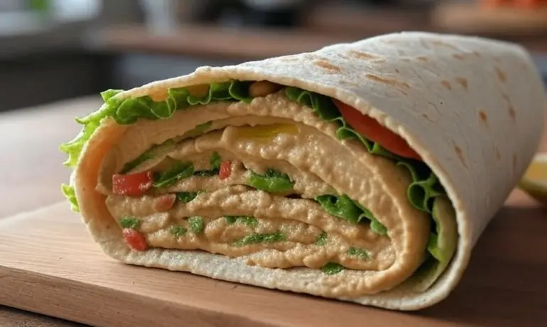 Chickpea hummus wrap