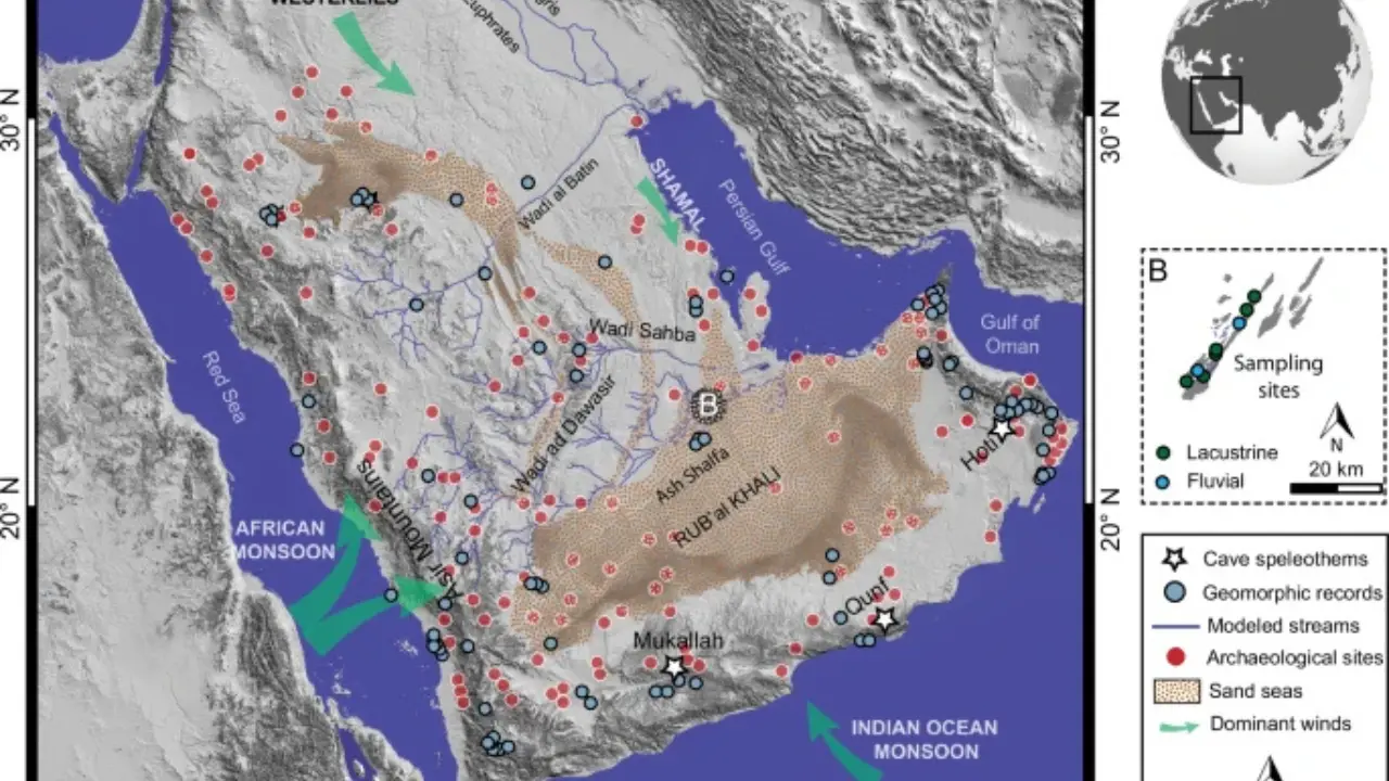 Desert in Arabia once had lakes and rivers, study finds