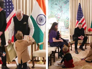 Elon Musk's kids steal the show as he meets PM Modi in US | See pics