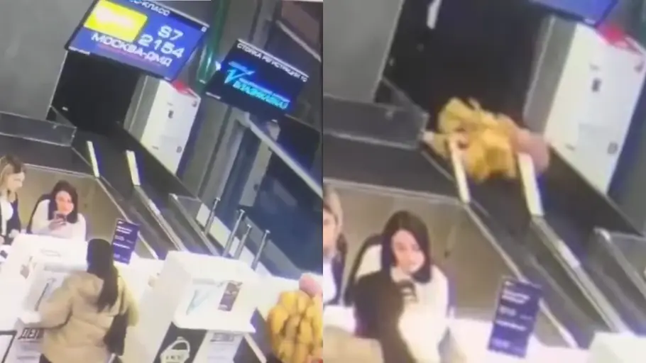 Watch: Russian airport scene goes viral as woman mistakes conveyor belt for boarding path