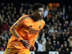 Bellingham guides Madrid to top of Liga table after Vinicius' send off against Valencia