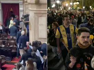 Watch: Brawl breaks out in Argentina parliament amid pensioners protest against President Javier Milei