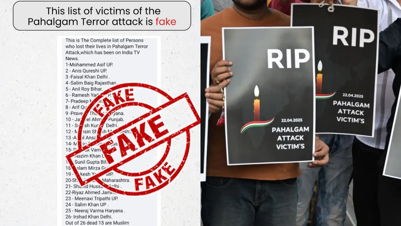 Do not be fooled! This list of Pahalgam terror attack victims is FAKE | Fact check