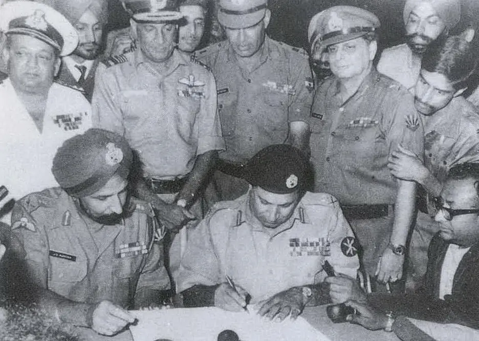 Pakistan's surrender to India and massacre of Bangladeshi leaders  