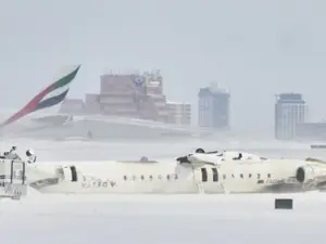 Video shows Delta Air plane engulfed in flames after crashlanding at Pearson Airport