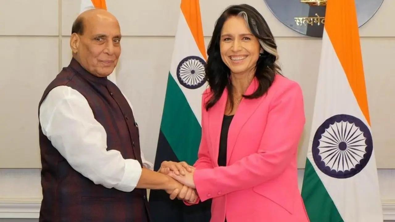 Tulsi Gabbard meets India's Defence Minister Rajnath Singh Tulsi Gabbard meets India's Defence Minister Rajnath Singh