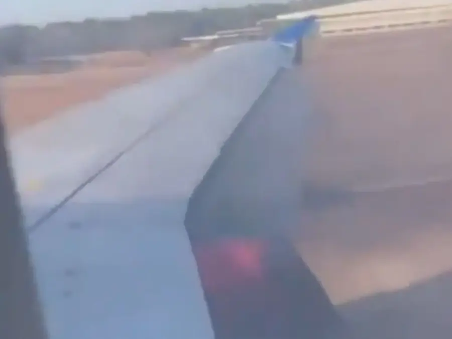 Video: Passengers panic as plane catches fire during takeoff at Houston airport