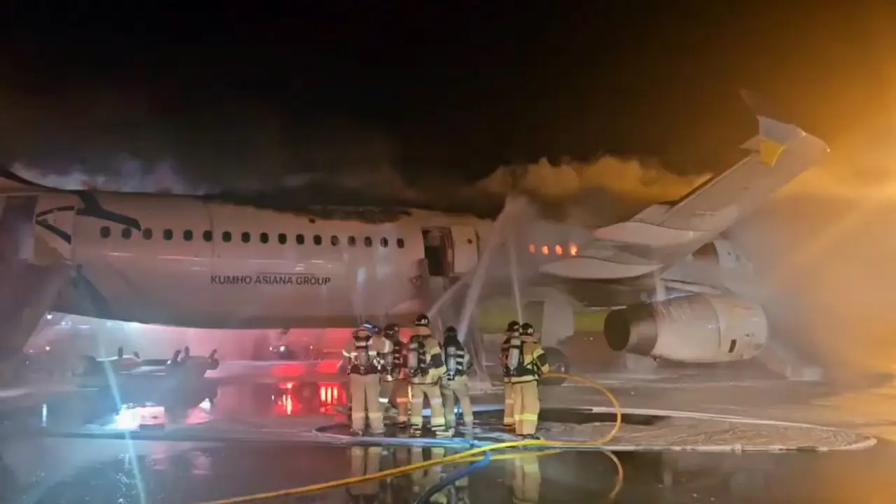 South Korean passenger plane catches fire, all 176 on board evacuated