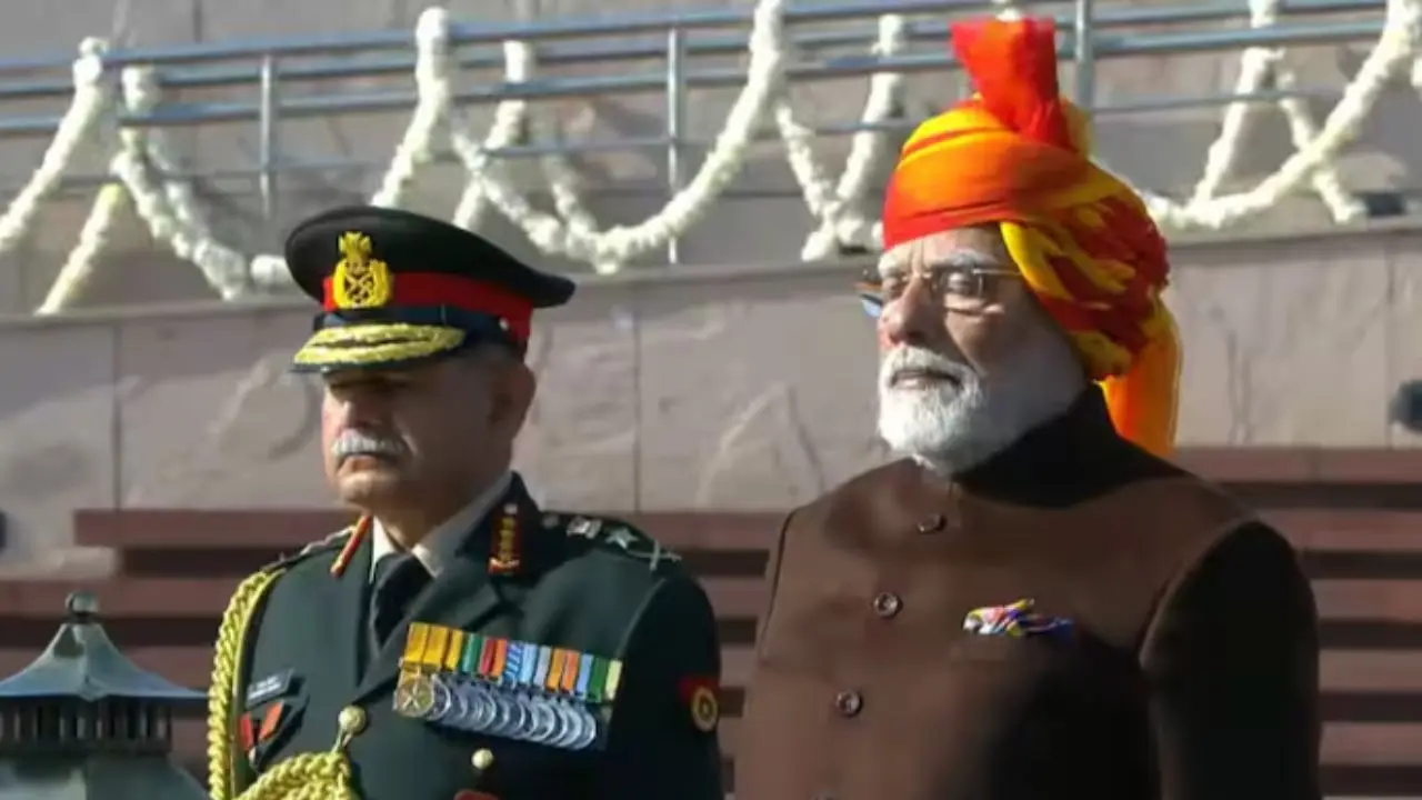 Indian PM Modi dons yet another bright-coloured turban for Republic Day 2025
