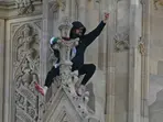 London Police shut down Big Ben area as barefoot protester climbs famous clock tower