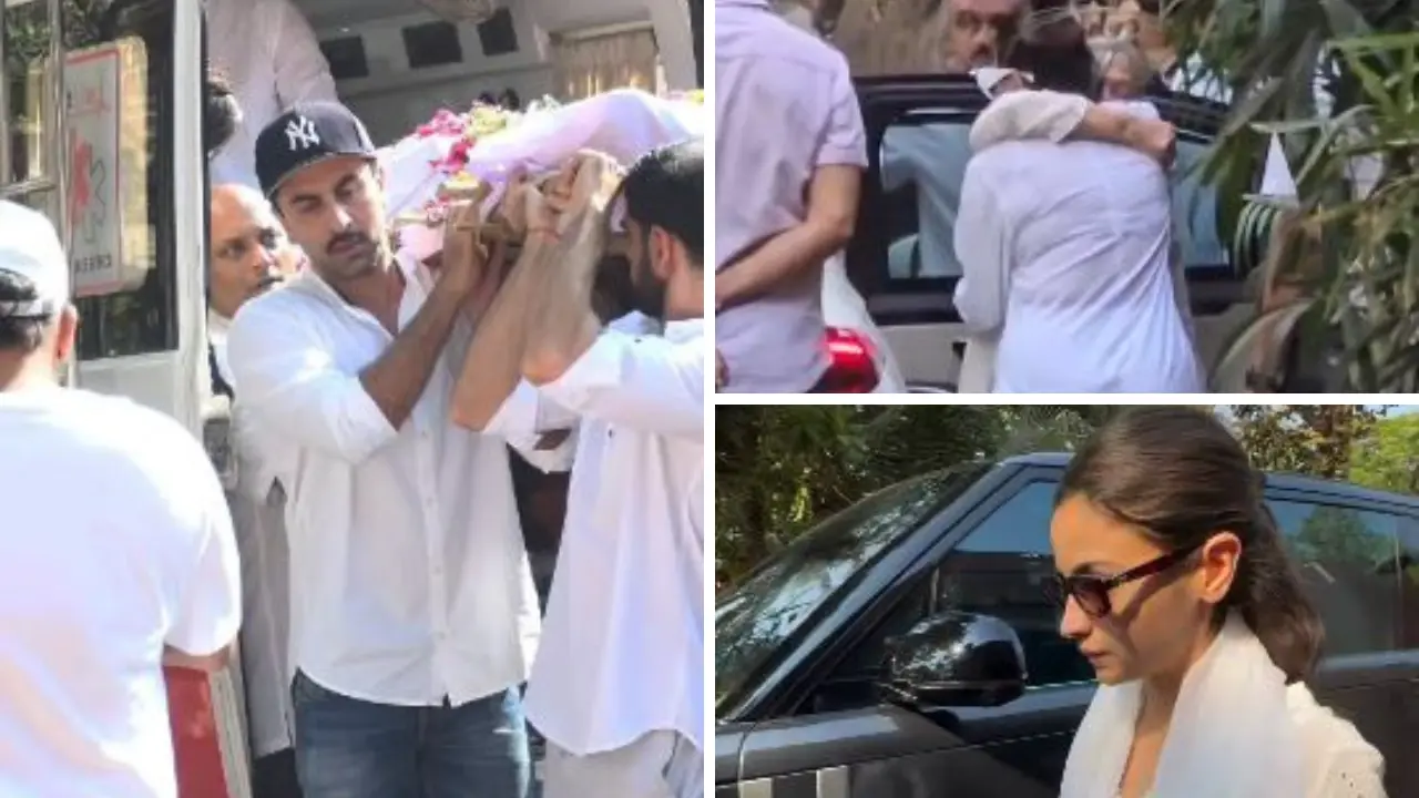 Deb Mukherjee funeral: Alia-Ranbir rush back from vacation, Jaya Bachchan gives tight hug to Kajol