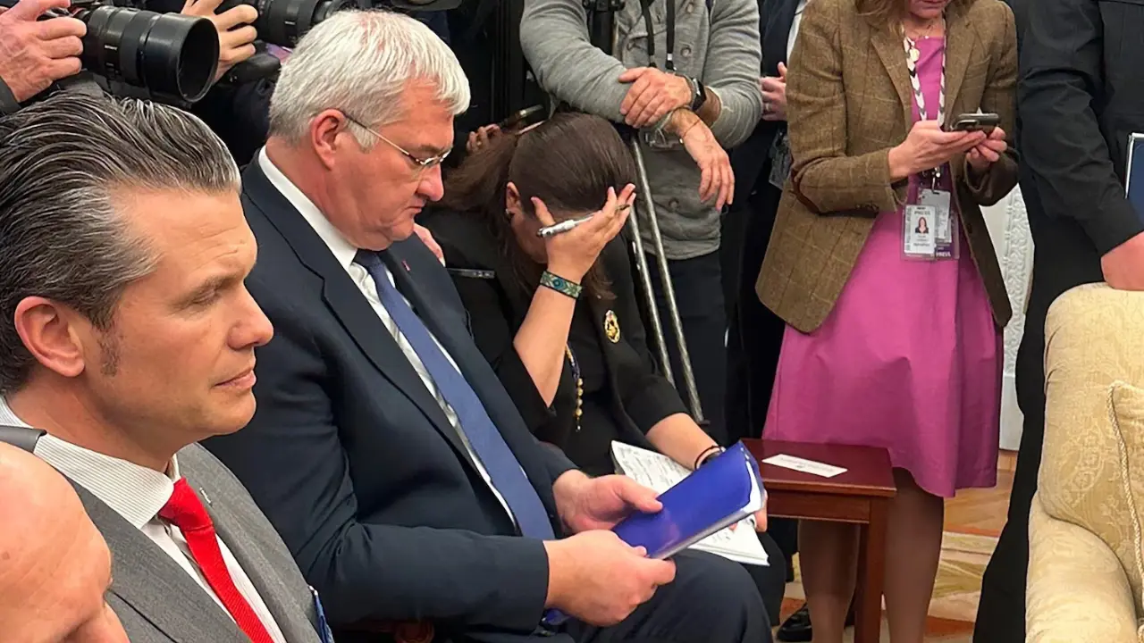 Ukrainian Ambassador lowers her head as Zelensky and JD Vance wrangle | Watch
