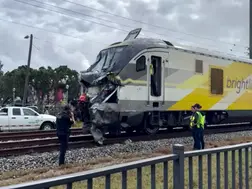 High-speed passenger train crashes into fire truck in Florida, 15 injured
