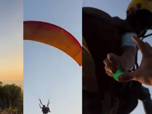 Watch: Paraglider's unbelievable response to man's quirky lighter request in Goa goes viral