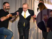 Australia PM Anthony Albanese falls off stage during campaign event; watch viral video