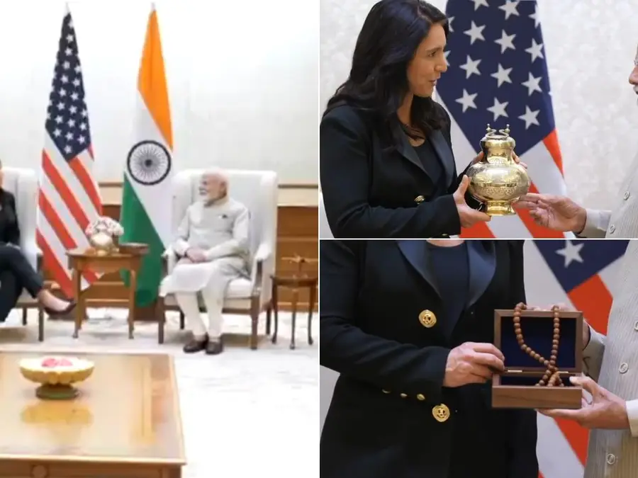 Watch | PM Modi and US intelligence chief Tulsi Gabbard exchange sacred gifts
