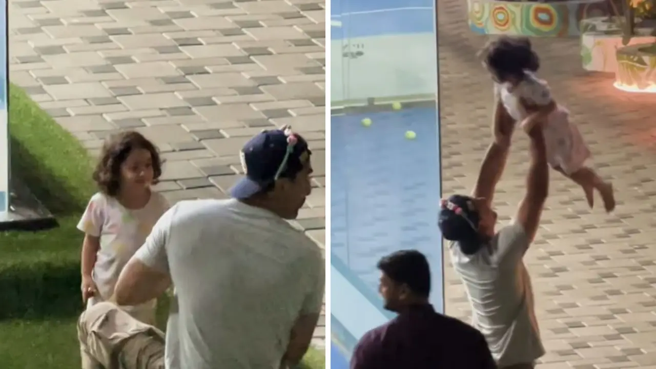 Ranbir Kapoor plays with daughter Raha wearing a floral hairband, watch 'peak girl dad moment' here