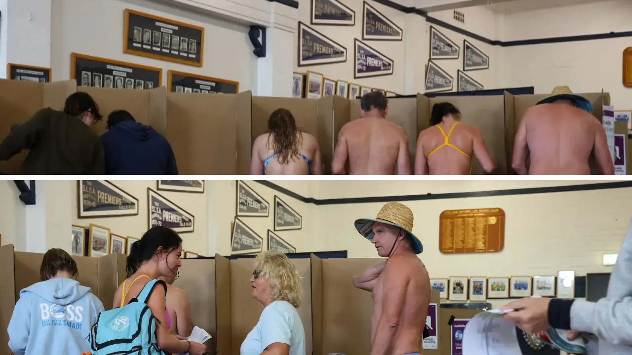 Voting in swimsuits 