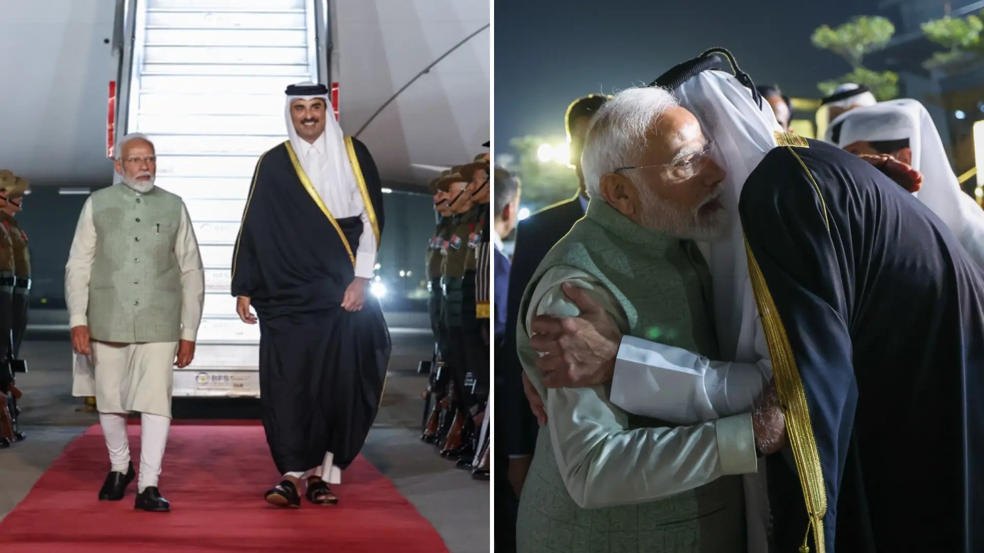 Watch | PM Modi personally receives Qatar’s Amir at Delhi airport ahead of bilateral talks