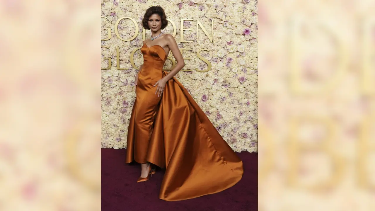 golden globes 2025 orange dress LaDivine S538 Gold 8 Sale – The Dress Outlet main image 1