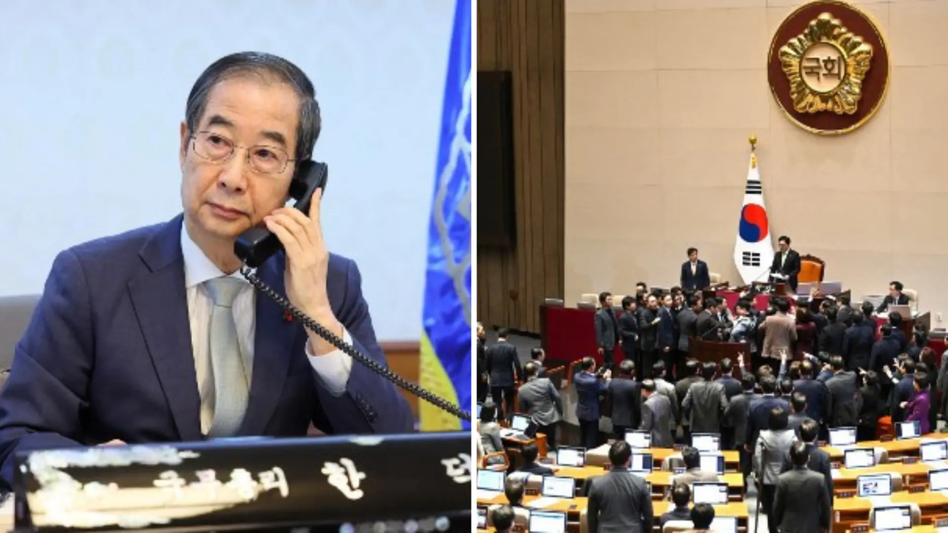 South Korean lawmakers impeach acting President Han Duck-soo; finance minister to take charge South Korean lawmakers impeach acting President Han Duck-soo; finance minister to take charge