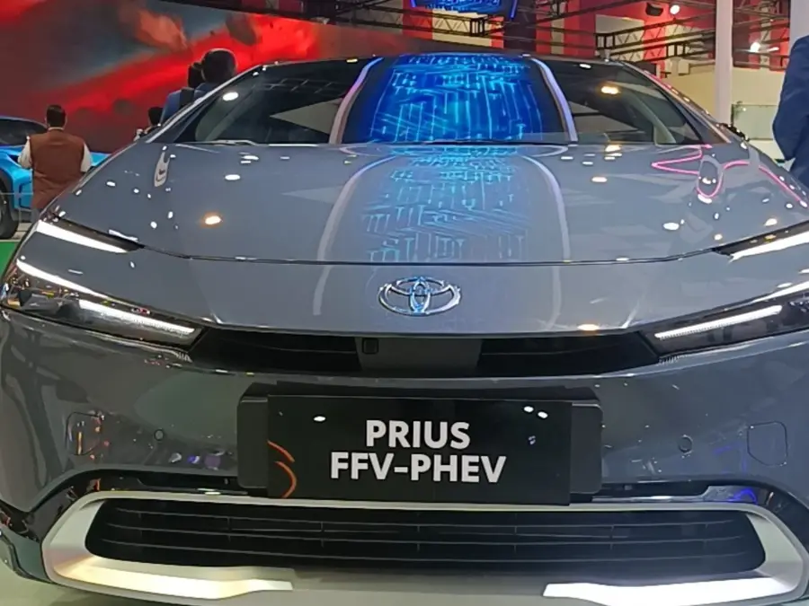 This Toyota car runs on ethanol, petrol and electric motor