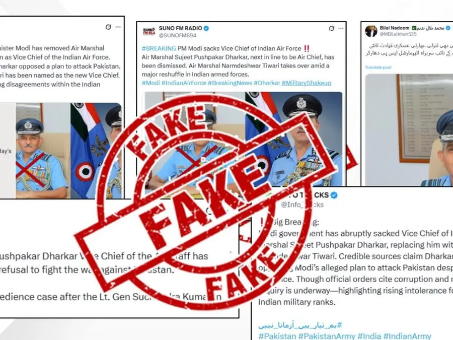 Pro-Pak social media is spreading fake news about Air Marshal SP Dharkar. Now, Indian govt has fact-checked them