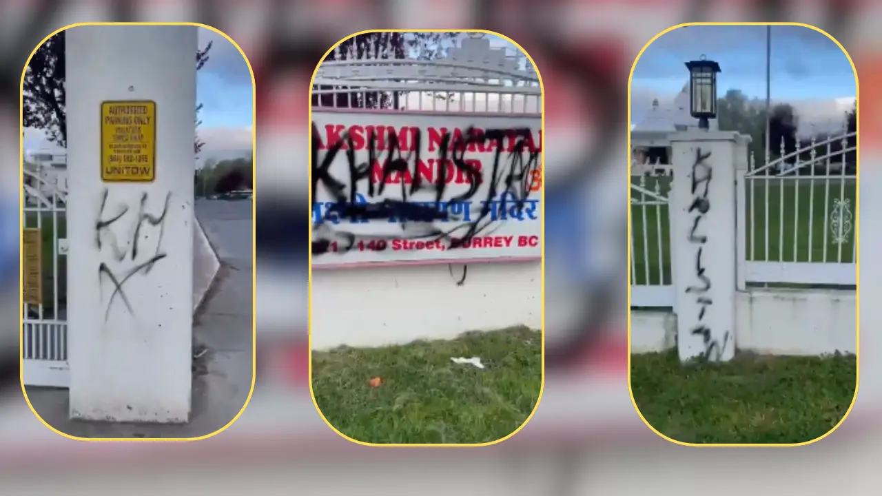 'Khalistani extremism': Hindu temple vandalised in Canada's Surrey with anti-India graffiti for the 3rd time in a row