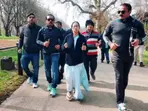 WATCH | Mamata Banerjee jogs in white saree, slippers at London’s iconic Hyde Park