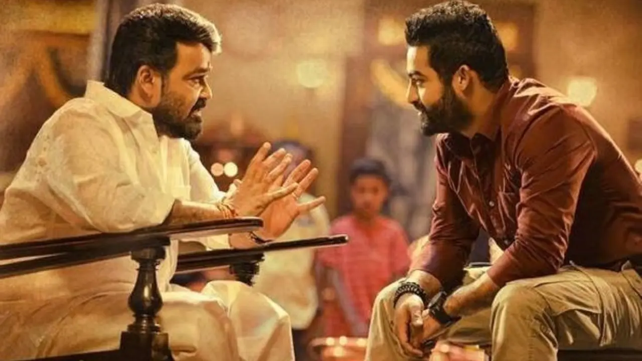 Jr NTR and Mohanlal in Janatha Garage