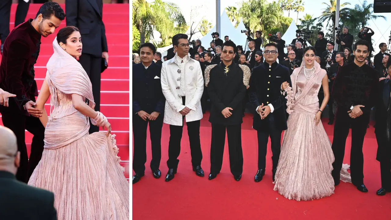 Janhvi Kapoor exudes Sridevi-glam, Ishaan Khatter, Vishal Jethwa look dapper as they bring India’s Homebound to Cannes 2025