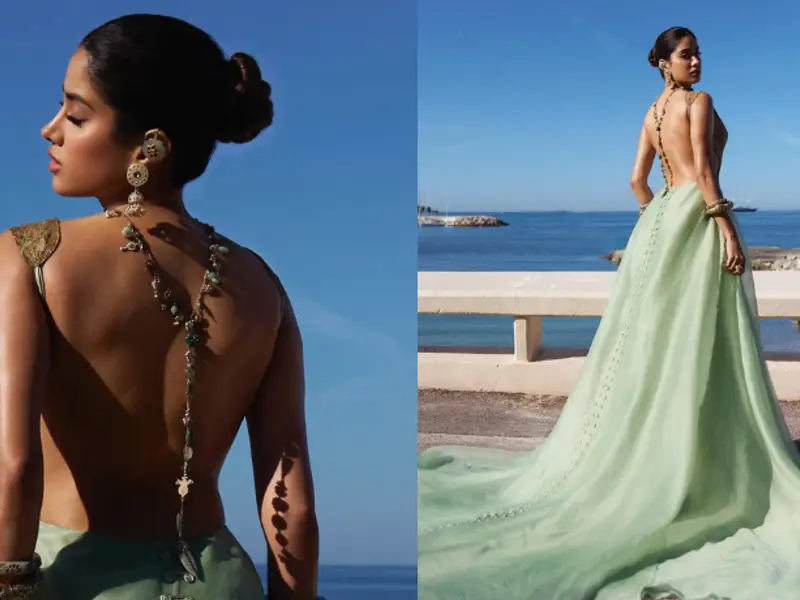 Janhvi Kapoor dons stunning backless green gown at Cannes Janhvi Kapoor dons stunning backless green gown at Cannes