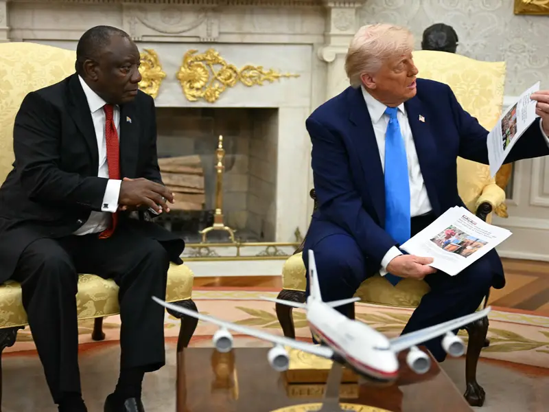 Trump shows WION screengrab to back his claims of 'White Genocide' in South Africa Trump shows WION screengrab to back his claims of 'White Genocide' in South Africa