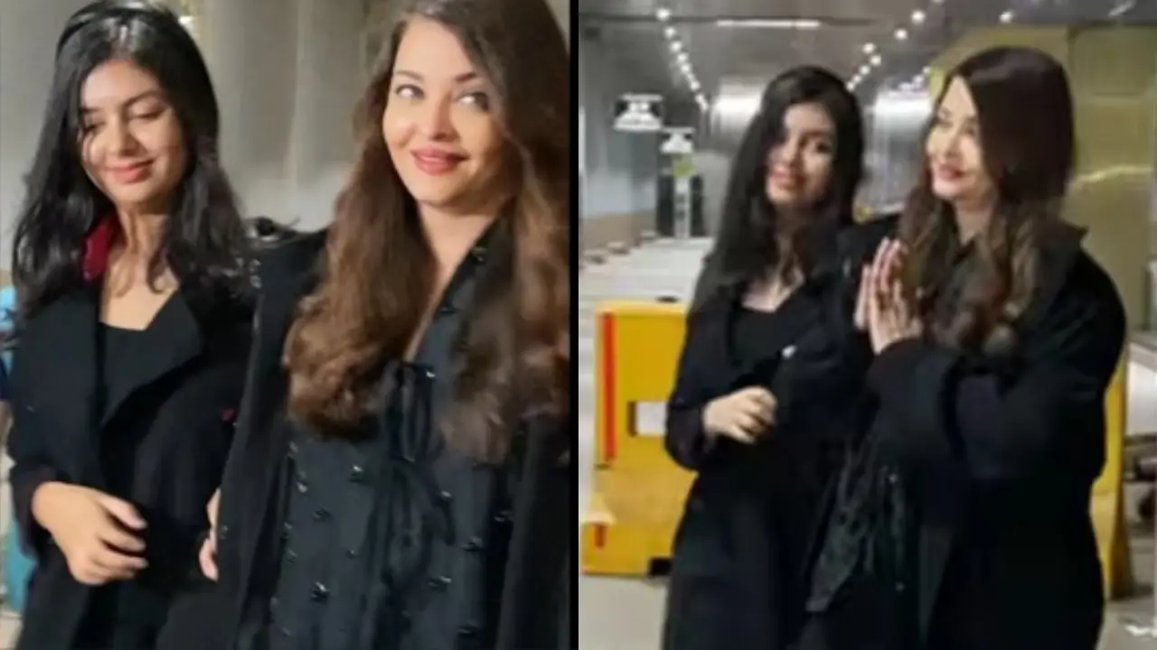 Aishwarya Rai returns from Cannes with daughter Aaradhya, warmly greets paps | Watch