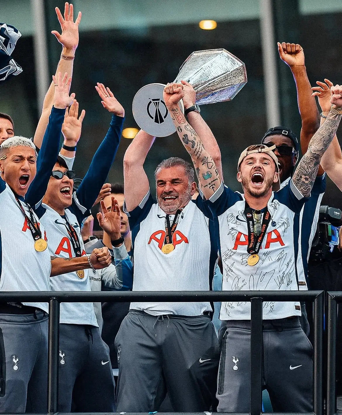 Ange Postecoglou's future at Spurs remains uncertain despite European glory