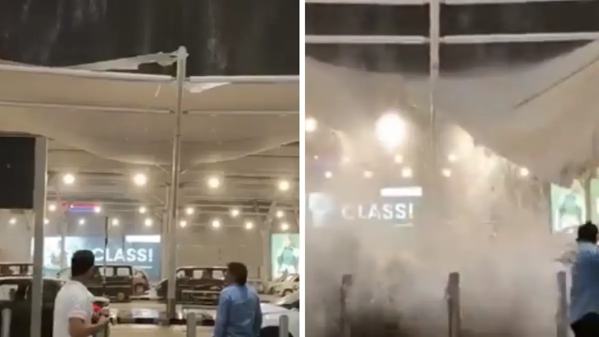  Delhi Airport scare: Portion of roof collapses at Terminal 1 amid heavy rains and thunderstorm | WATCH 