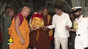 Holy relics of Lord Buddha return to India after a month-long exposition tour across Vietnam