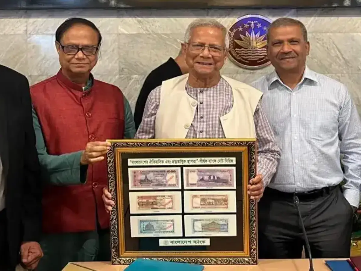 Bangladesh's Yunus unveils first specimen of new banknotes, Mujibur Rahman’s portrait replaced - See Pics