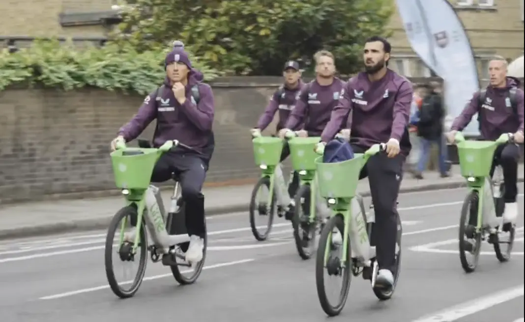 WATCH : England players ride bikes to reach ground for third ODI vs West Indies - Here's Why