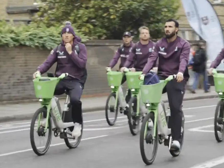 WATCH : England players ride bikes to reach ground for third ODI vs West Indies - Here's Why WATCH : England players ride bikes to reach ground for third ODI vs West Indies - Here's Why