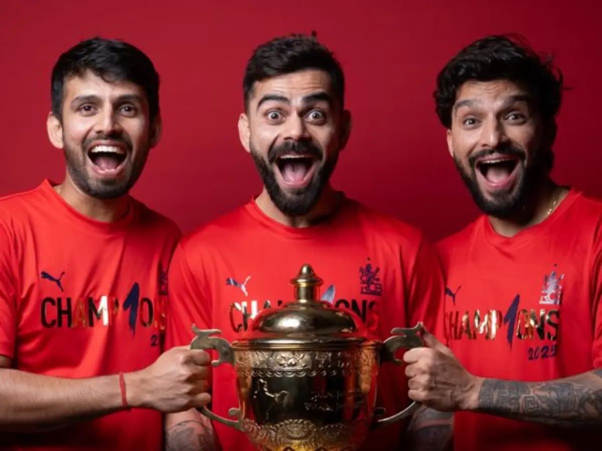 Virat Kohli with Rajat Patidar and Jitesh Sharma