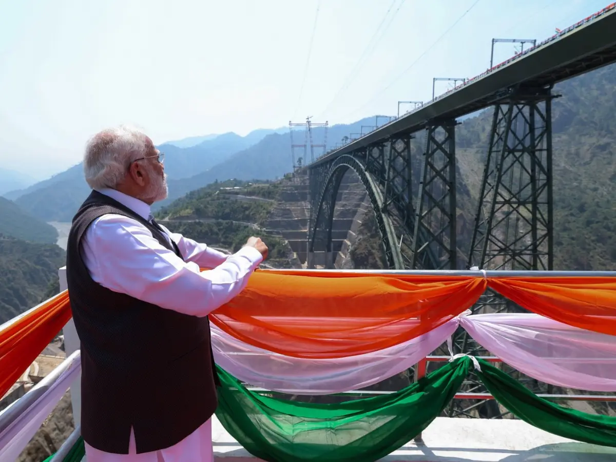 Chenab Rail Bridge: World's highest railway arch bridge inaugurated by PM Modi - In Pics