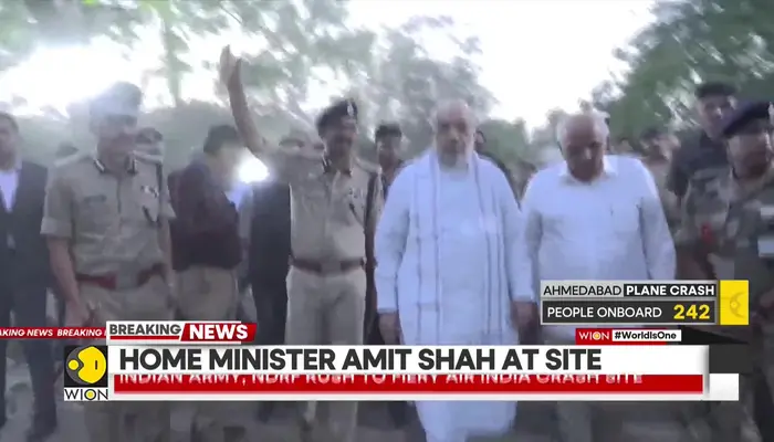  Ahmedabad Plane Crash: Amit Shah Visits Incident Site, Former Gujarat CM Vijay Rupani Among Dead 