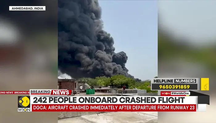 BREAKING | Ahmedabad Plane Crashes into Ahmedabad's BJ Medical College Hostel | WION