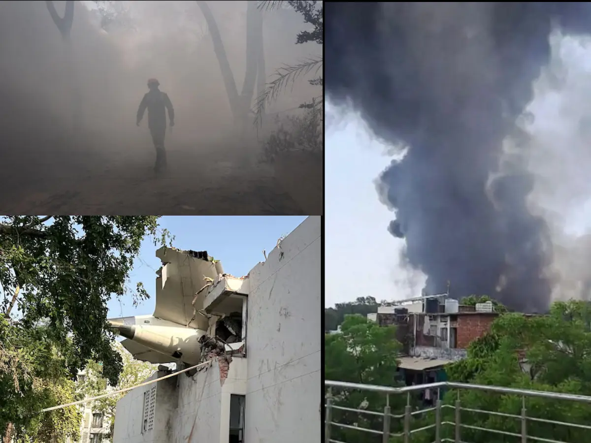Charred building, thick smoke, damaged hostel mess: Devastating images from Ahmedabad plane crash site