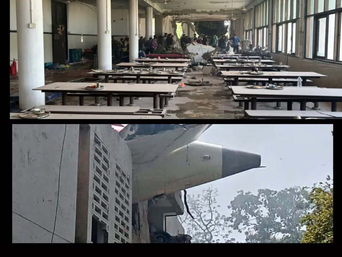 Aircraft crashed into hostel mess