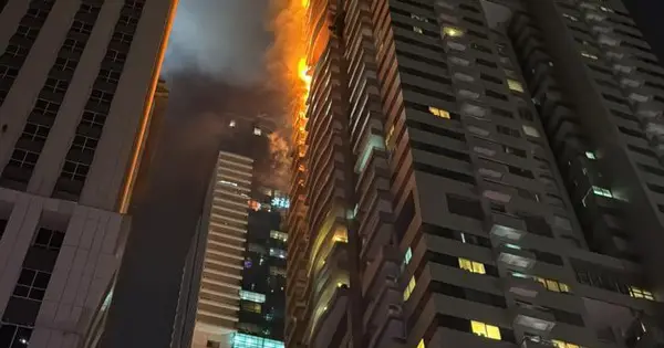 '764 apartments, 3,820 people': Massive fire erupts in 67-storey ...